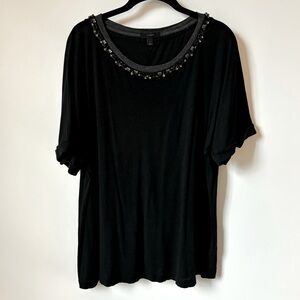 J.Crew Bejeweled Collar Tee Shirt
